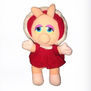 VINTAGE 1987 Henson Baby Miss Piggy Christmas Collectible Muppet Plush